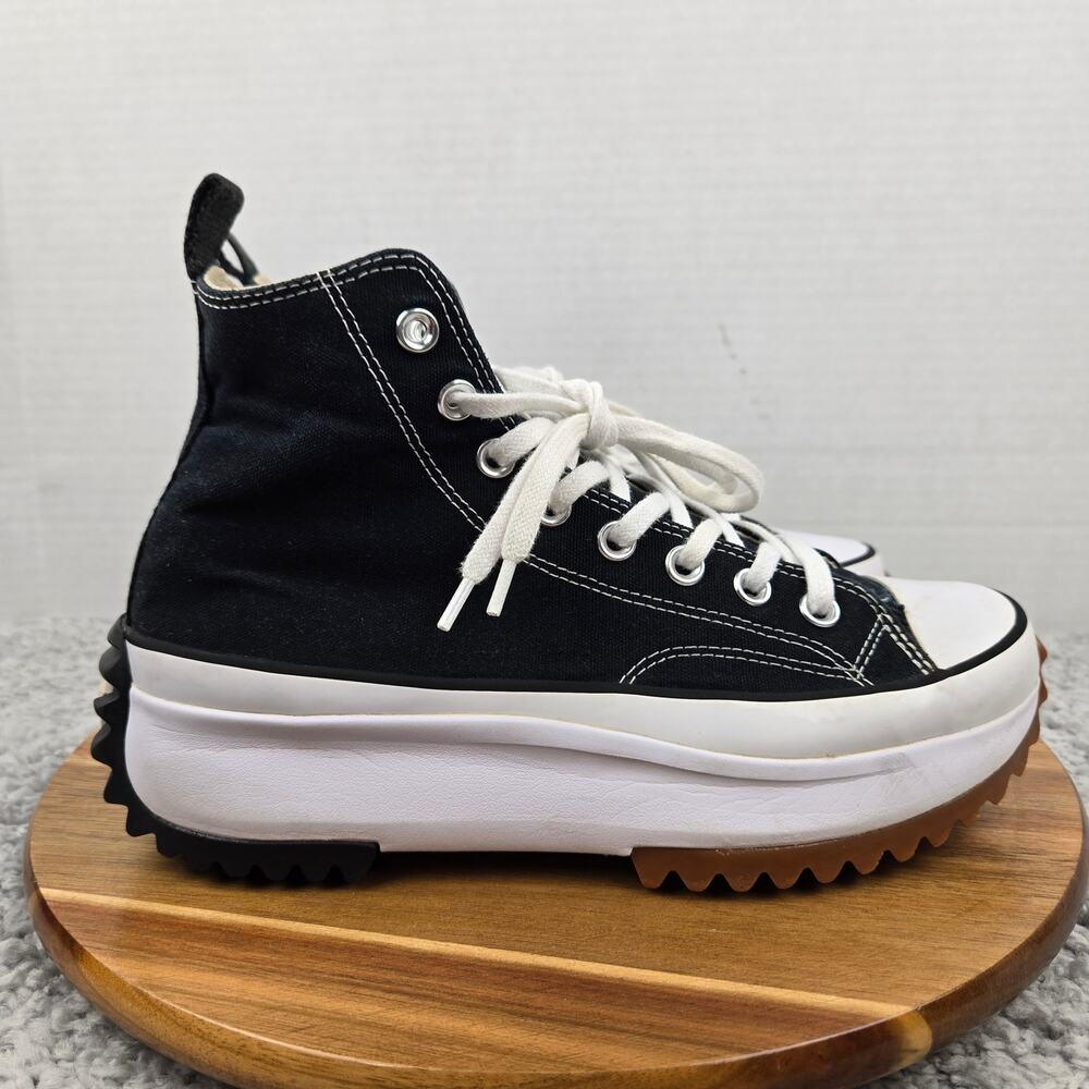 Converse Womens 9 Chuck Taylor Run Star Hike Hi Black White Y2K Daily Sneaker - Picture 3 of 14